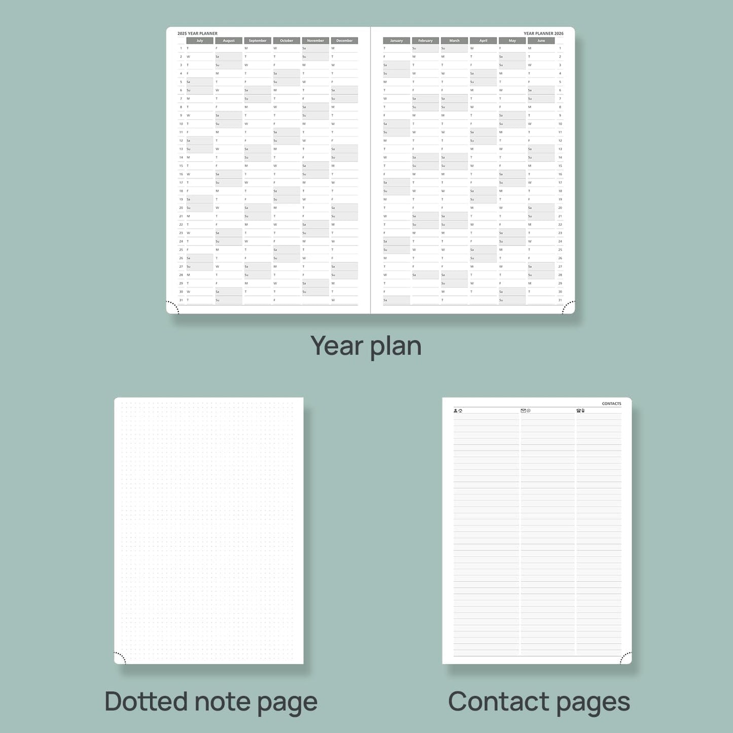 POPRUN 2025-2026 Daily Planner One Page Per Day (Large - 8.25'' x 12'') - Academic Calendar (July 2025 - June 2026), 2025 Day Appointment Book with Monthly Tabs, Hardcover - Light Yellow