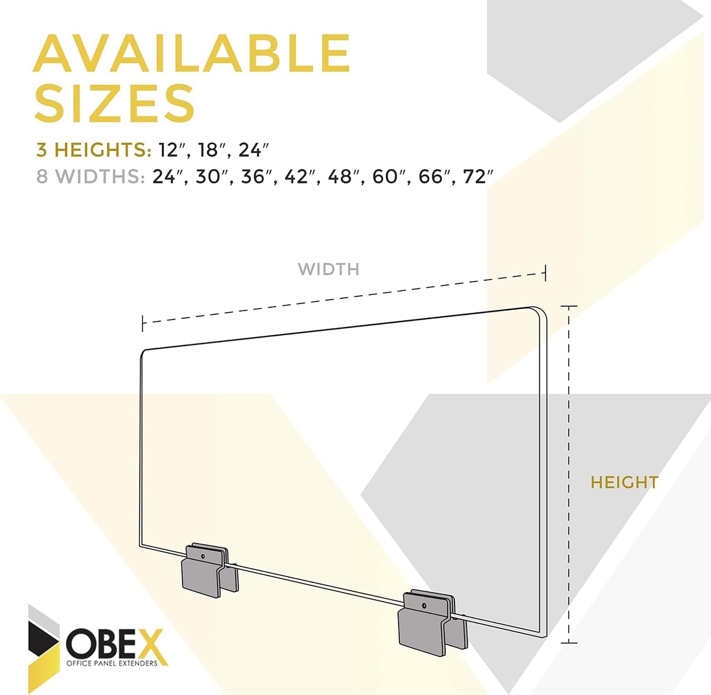 OBEX Acoustical Cubicle Privacy Screen Extender Desk Panel & Office Divider, Add Separation & Block Noise, 24" x 48", Slate