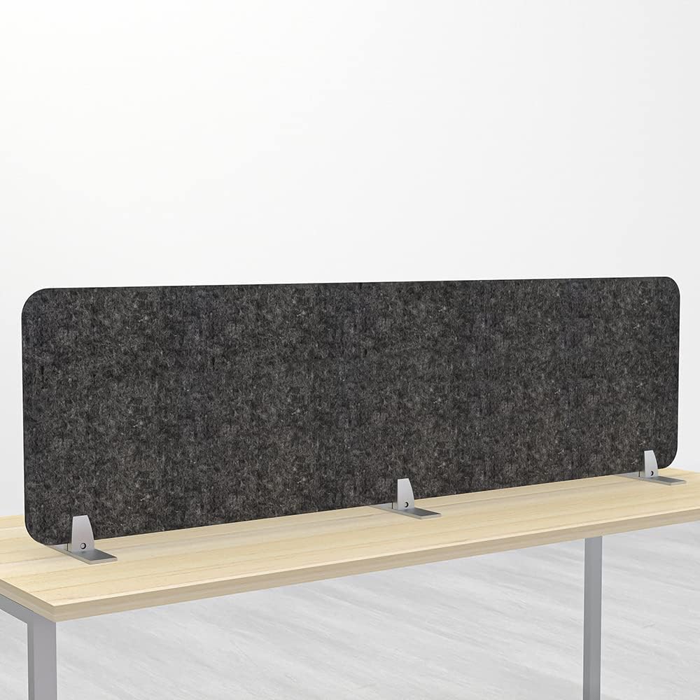 Freestanding Acoustic Desk Divider with Mount | Eco-Friendly Privacy Screen Panel | Noise Reducing Desk Partition | Tackboard Option & Easy to Install | Made from Recycled Plastic | Sky Blue - 18" X