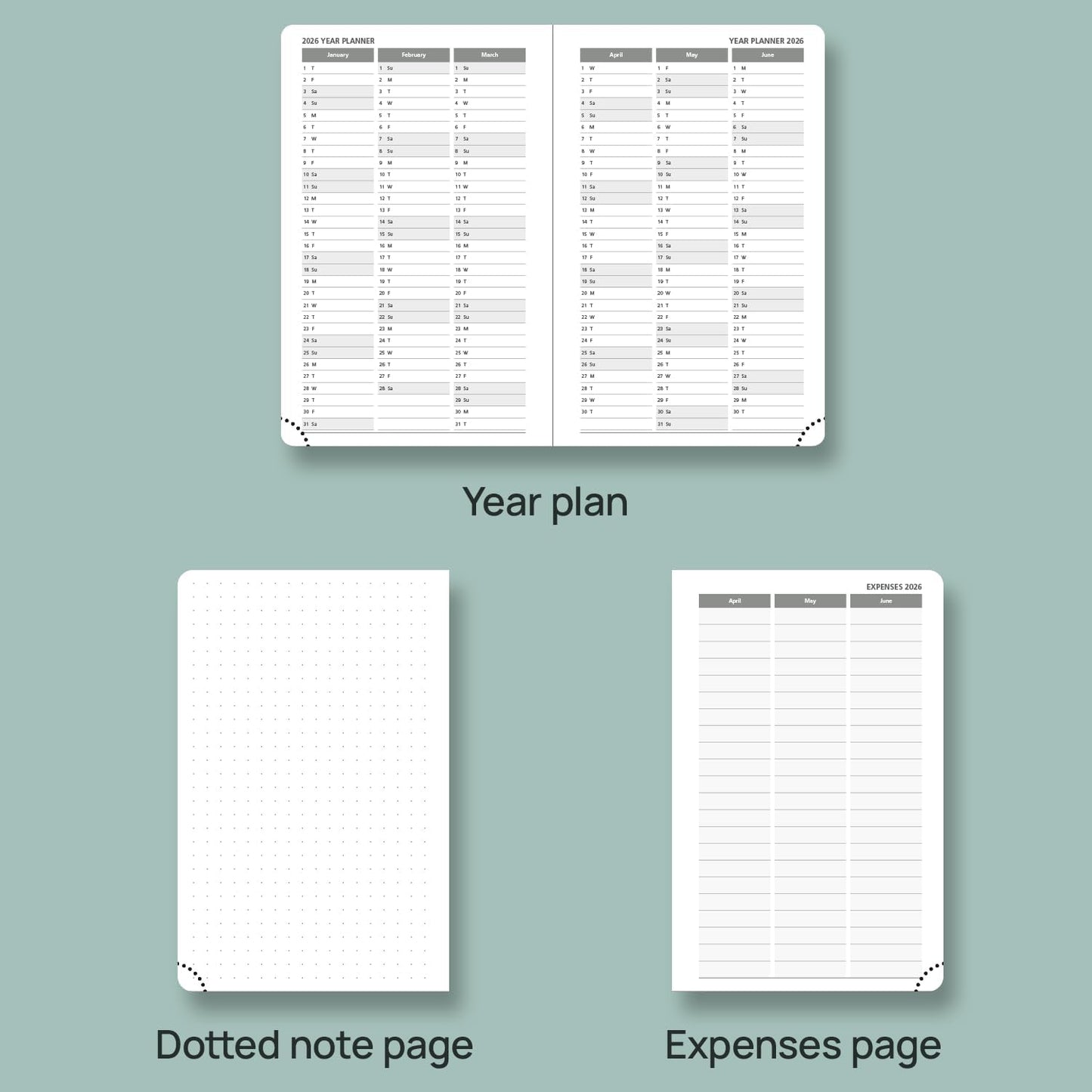 POPRUN Pocket Planner 2025-2026 (Purse Size 4'' x 6.25'') Academic Small Calendar (July 2025 - June 2026) with Hourly Time Slots, 100GSM Thick Papers, Leather Soft Cover - Pink