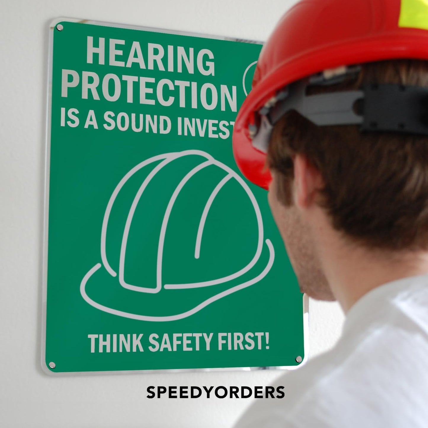 SPEEDYORDERS Custom Outdoor Metal Signs, Personalized Aluminum Signs, Customized Safety Signs, Metal Business Signs, Waterproof Outdoor Business Signs, White Aluminum (Green & White, 7x7 In)