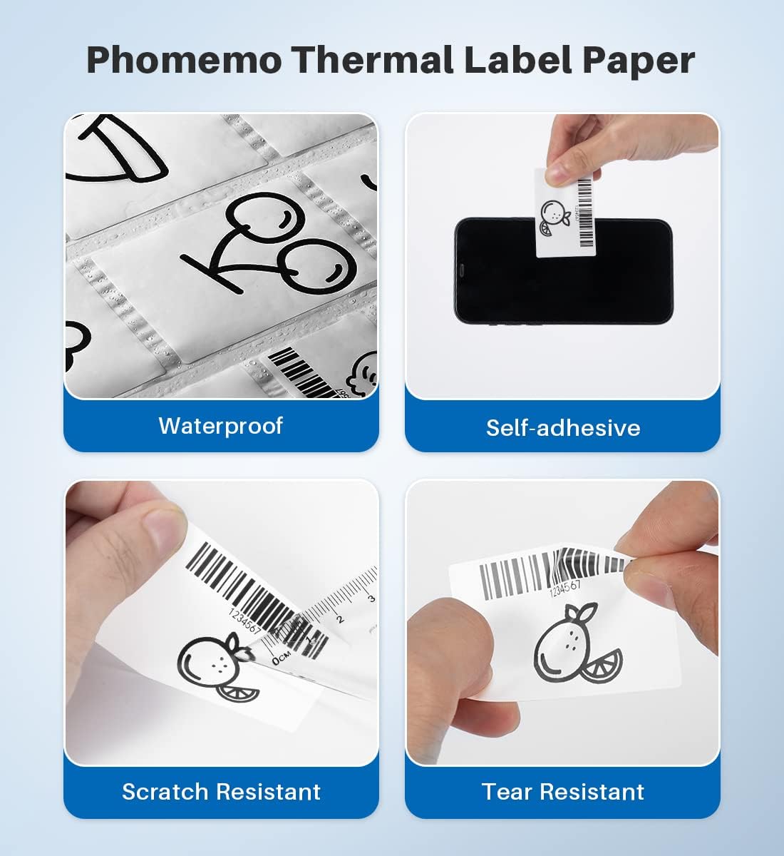Phomemo M220 Labels,3 Rolls Self-Adhesive Stickers, 2.36'' x 1.57'' Compatible with Phomemo M220/M250/M260/M221/M200 Label Maker, for Office,Warehouse,Address,Mailing,Price Tag,180Pcs /Roll
