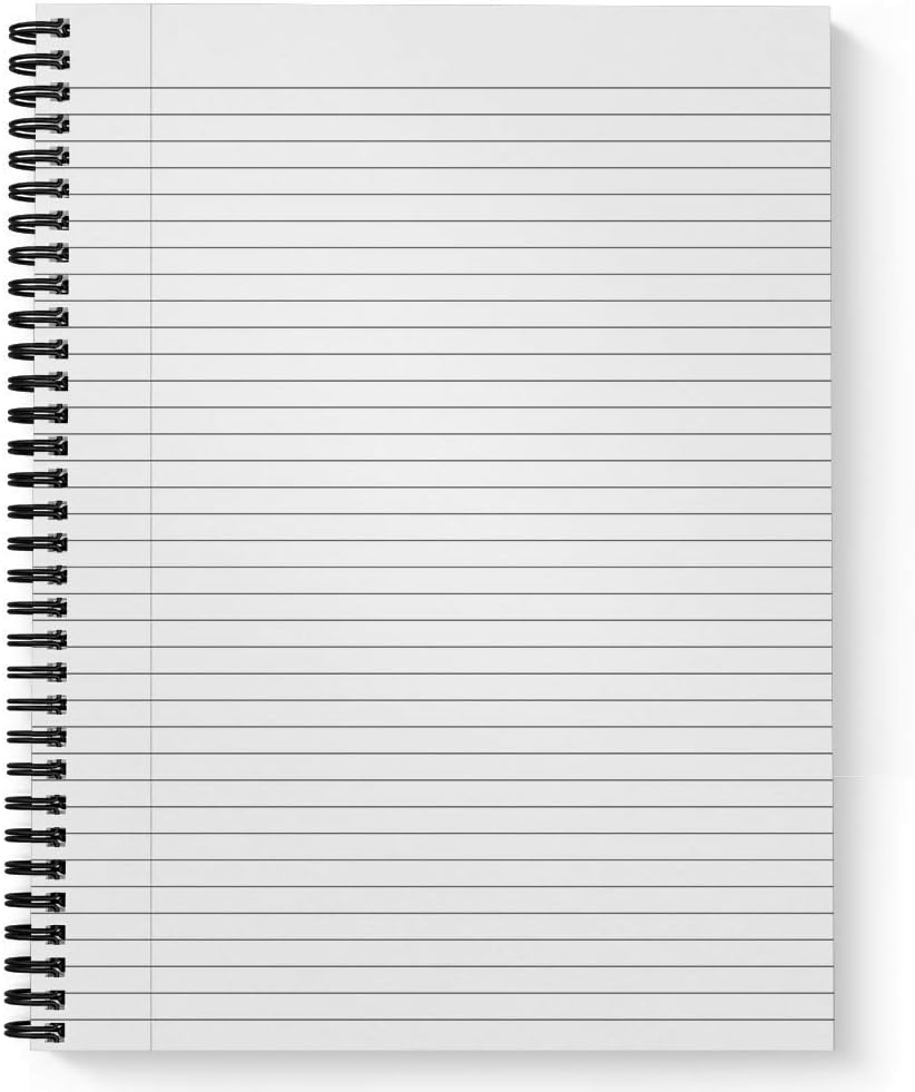 Softcover Think Positive 8.5" x 11" Motivational Spiral Notebook/Journal, 120 College Ruled Pages, Durable Gloss Laminated Cover, Black Wire-o Spiral. Made in the USA