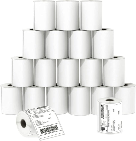 MFLABEL 4x6 Direct Labels, Perforated, Commercial Grade, for Thermal Printer, 250 Labels/1 Roll, 20 Rolls