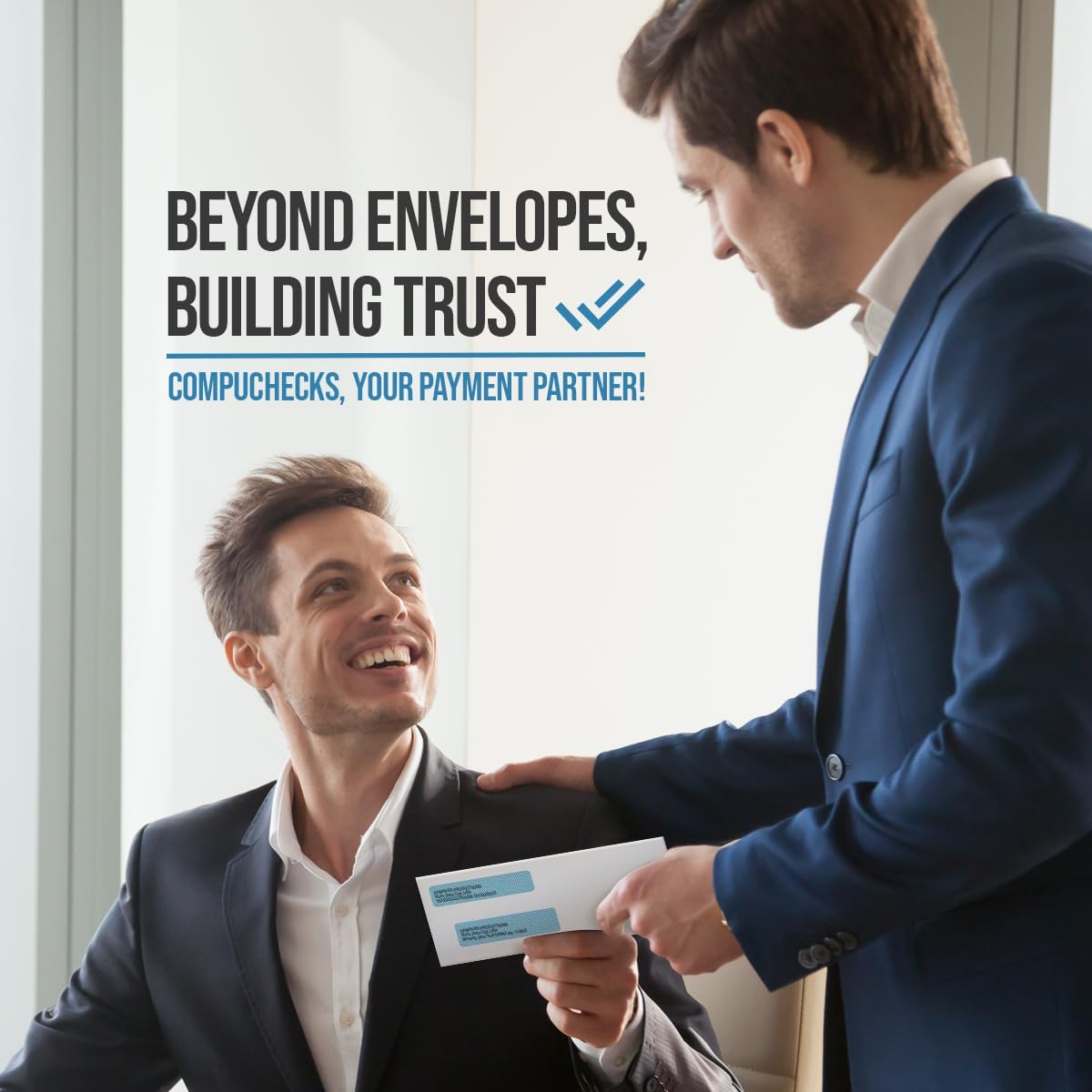 Compuchecks Double Window Envelopes #8 - Gummed, Security Business Mailing Check Envelopes - Tamper Evident, Security Tint - 500 Count – Guaranteed to fit QuickBooks Checks