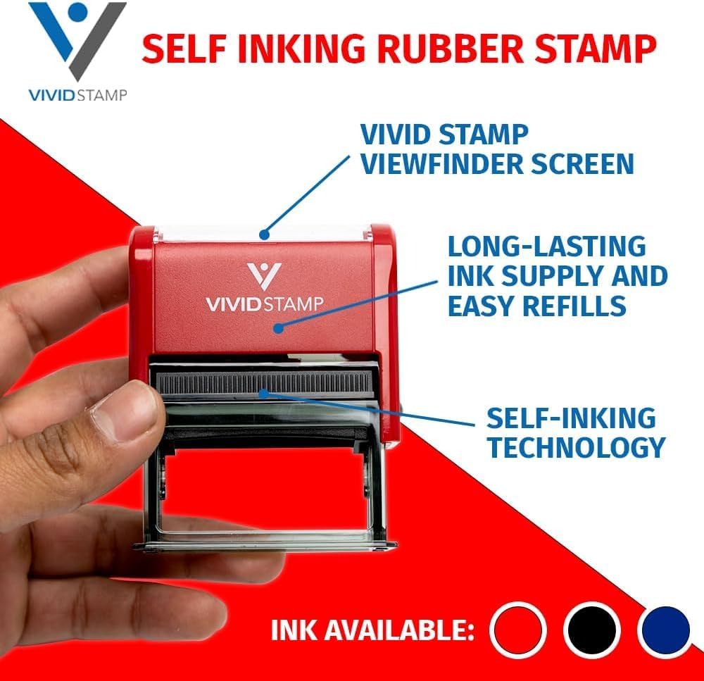 Approved w/by Date Line Self-Inking Office Rubber Stamp (Black) - X-Large 2 Pack