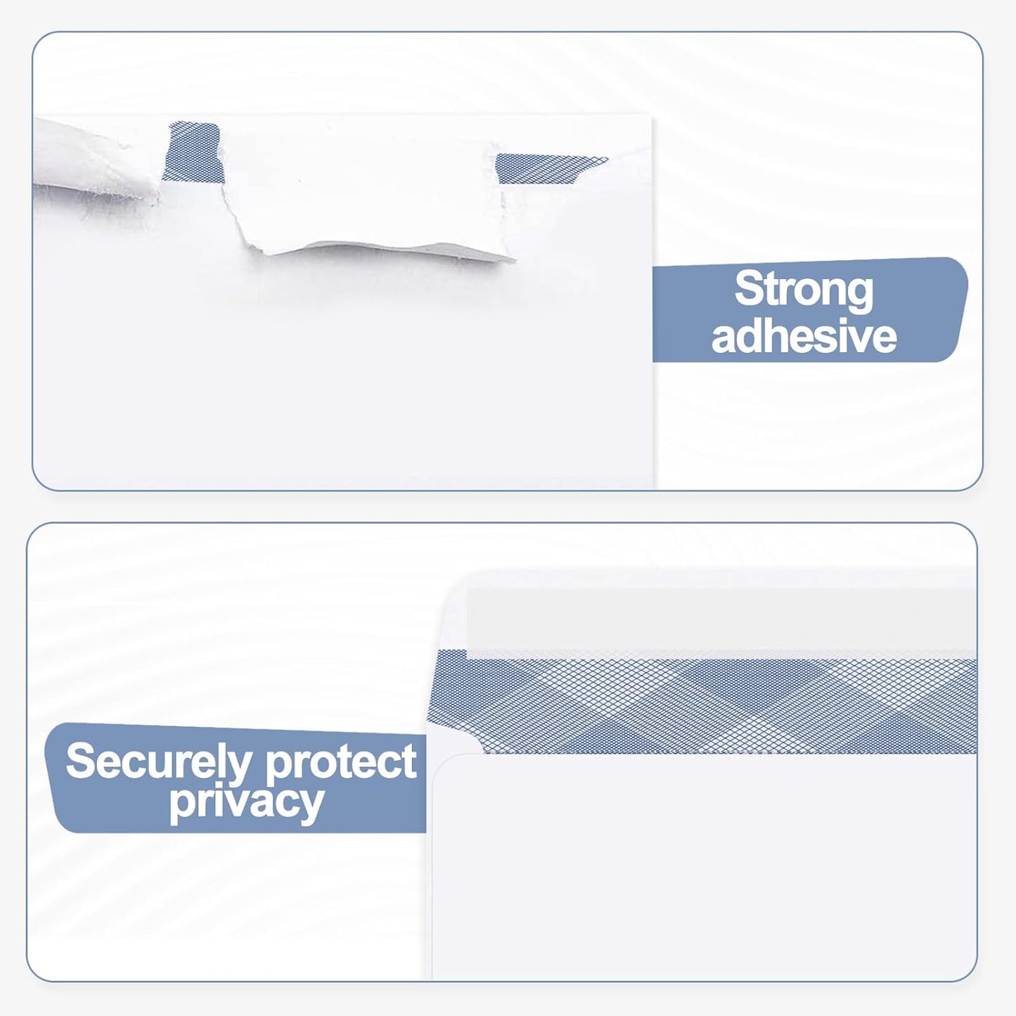 500#8 Self Seal Business Envelopes, PANDRI No.8 Double Window Design for Business and Quickbooks Check(invoice not fit), Documents Secure Mailing - Number 8 Size 3 5/8 X 8 11/16-24LB