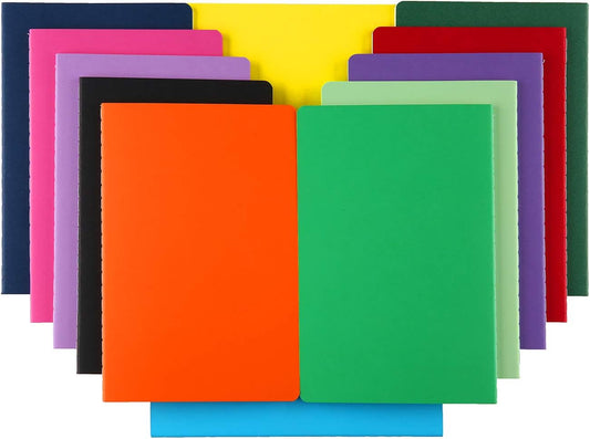 12 Pack Colorful Dot Grid Notebook Journals Bulk with Thick Paper, 60 Pages, 8.3x5.5 inch, A5 Size, Writing Subject Notebooks Planner for Student Travelers Office, Travel Journal Set