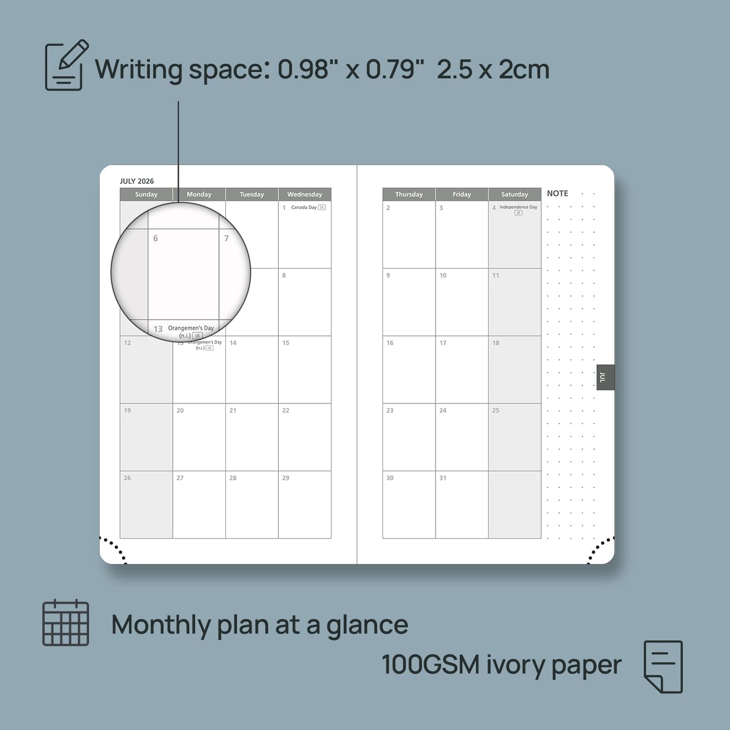 POPRUN Weekly Planner 2026 Calendar (Pocket 4'' x 6.25'') 12 Months Notebook with Horizontal Layout, Leather Hardcover, Inner Pocket, 100GSM Thick Paper, Pen Holder TJ - Soft Pink