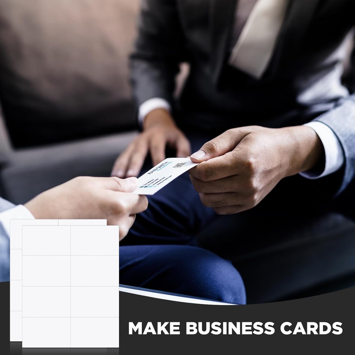 Lincia 200 Sheets 8-1/2" x 11" Blank Perforated Business Cards 8 up Per Page Thickness of 203 Gsm Compatible with Laser Ink Jet Printer White Perforated Paper Cardstock (1600 Cards - 100# Tag)