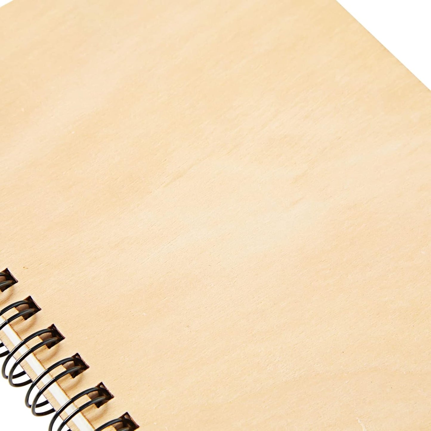 Juvale Wood-Cover Notebooks for Work - 4-Pack, 4.5 x 5.8 In, Rustic Spiral-Bound - Blank Wood Journal & Laser Engraving-Ready