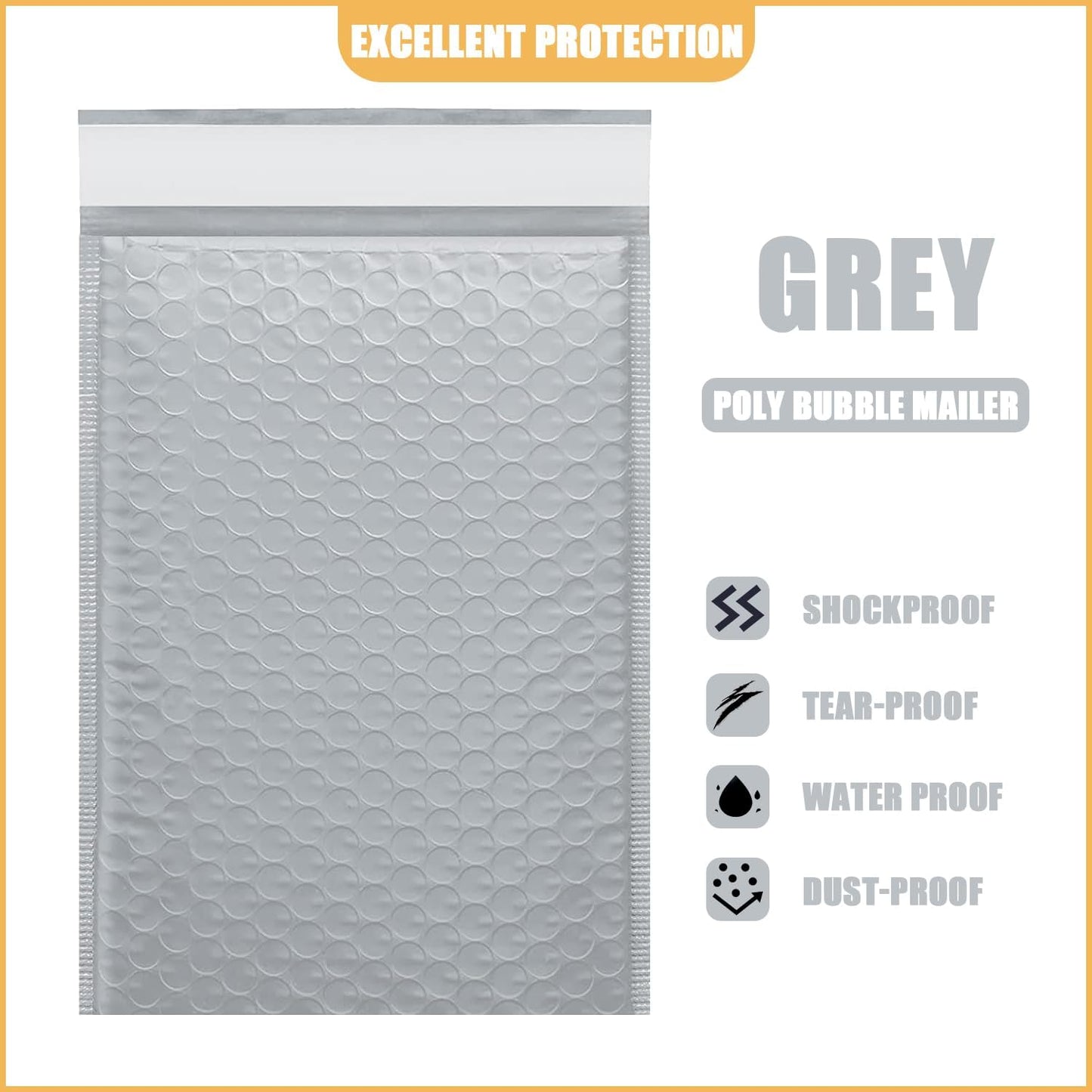 14.25in x 19in Bubble Mailer, Gray Poly Mailer, Padded Envelope, Shipping Envelope, Waterproof, Self-Sealing, For Small Business, Shipping, Mailing, Boutique Packaging(25PCS)