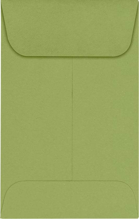 LUXPaper #1 Coin Envelopes | 2 1/4" x 3 1/2" | Avocado Green | 70lb. Text | 50 Qty