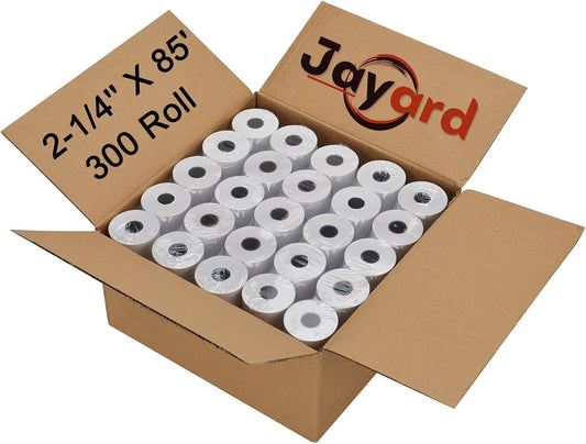 Jayard 2-1/4" X 85' Thermal Paper Rolls For Credit Card - Cash Register Rolls - Premium Register Tape Pos Thermal Printer Paper (300 Rolls)