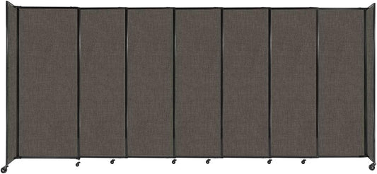Versare Straightwall Sliding Portable Wall Partition | Freestanding Office Dividers | Locking Wheels | Temporary Room Separator | 15'6" Wide x 6'10" Tall Mocha Fabric Panels