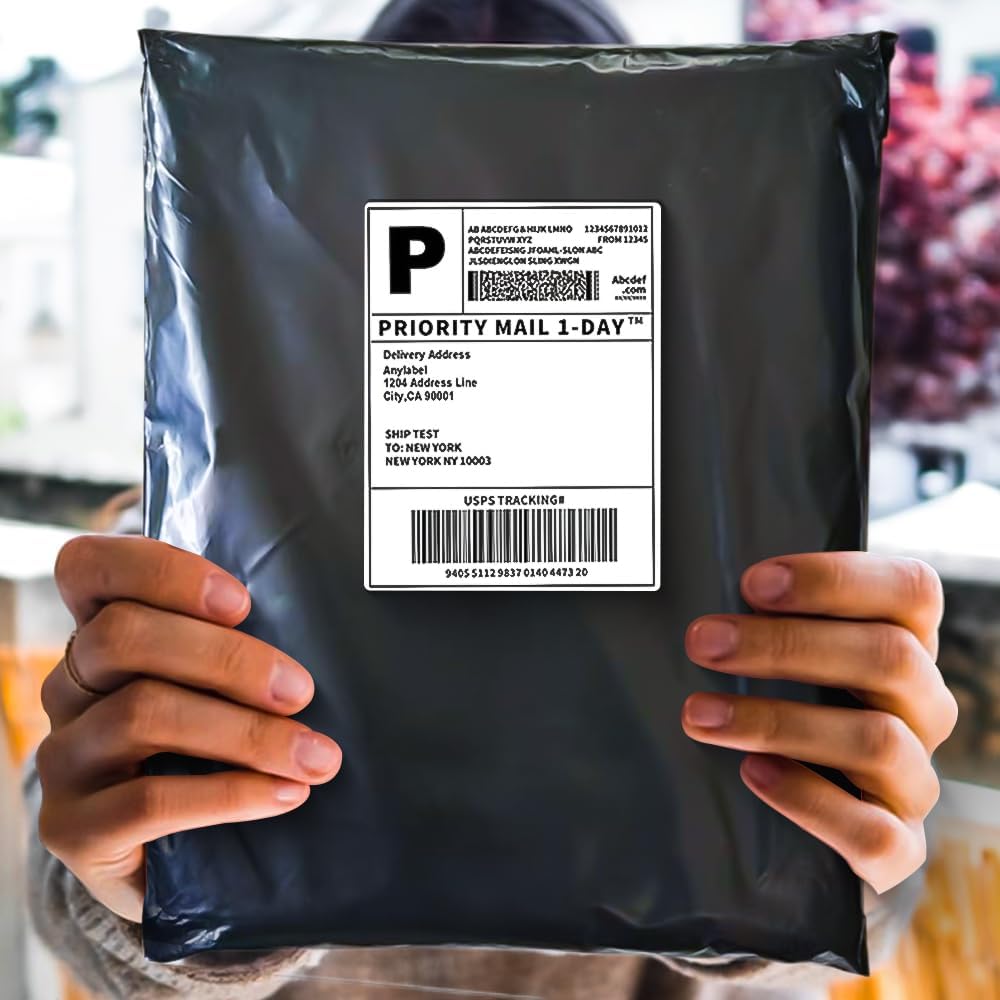 POLYSELLS 500 pcs 14.5x19 Inches Black Poly Mailers Shipping Envelopes, Strong Adhesive Sealing, Waterproof, and Tear-resistant Postal Mailing Bags for Clothing, Books, and Accessories