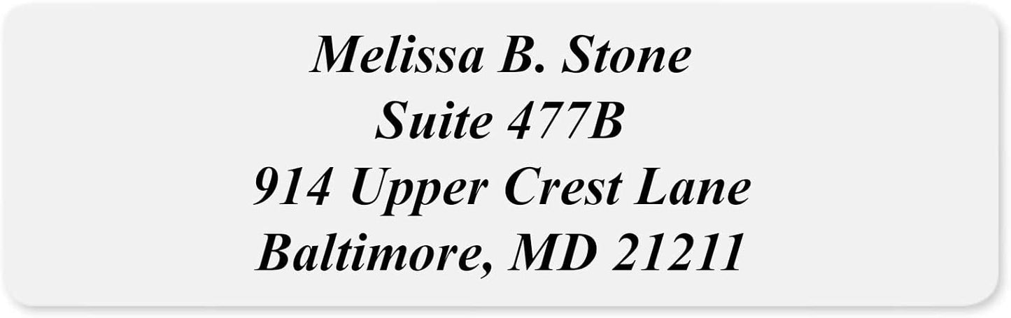 Clear Personalized Return Address Labels with Elegant Dispenser - Roll of 250 Custom See Through Transparent Stickers