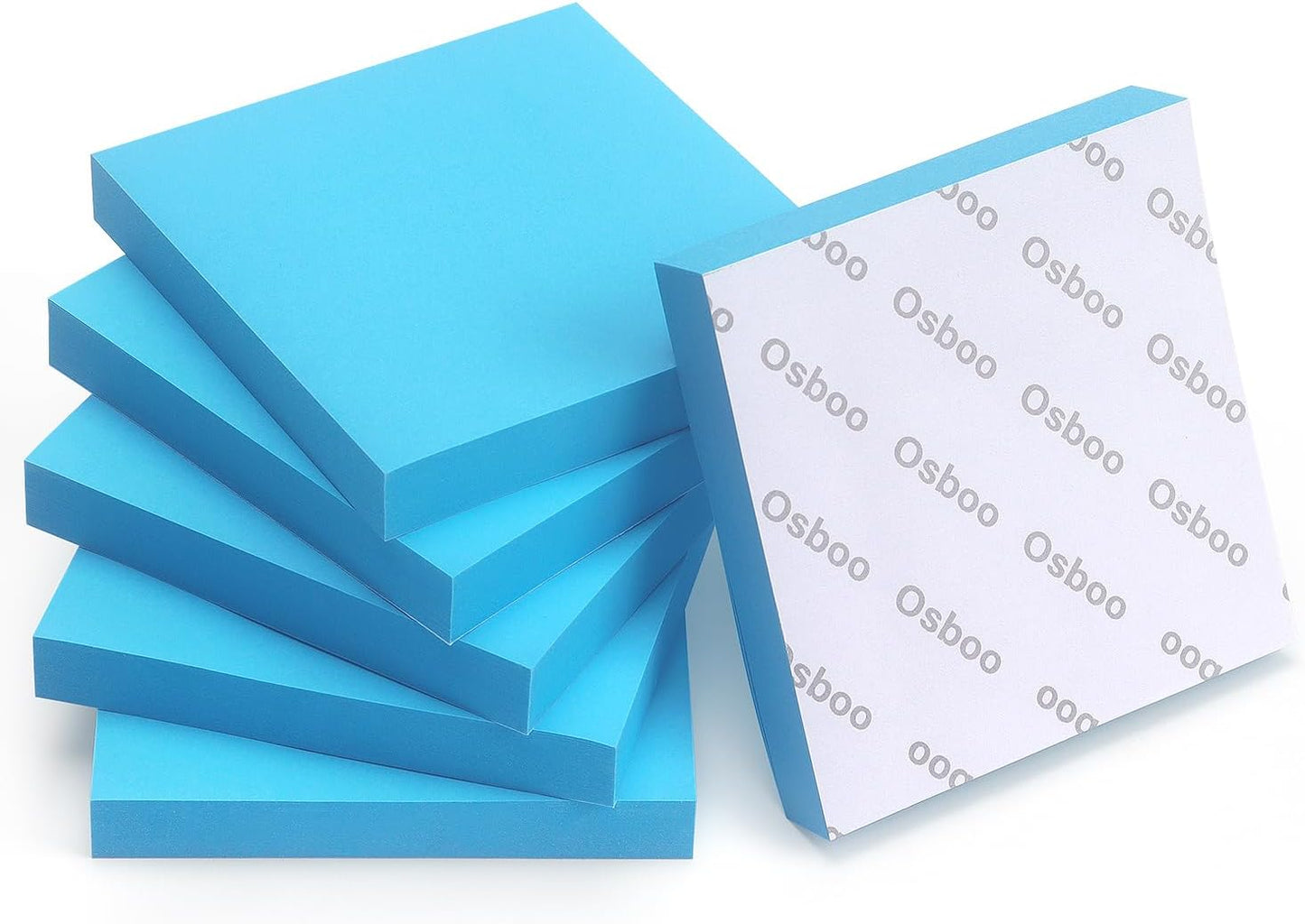 Sticky Notes 3x3 Self-Stick Notes Pads with 6 Bright Colors, Easy to Post for Office, School, Home, 6 Pads/Pack, 100 Sheets/Pad (Blue)