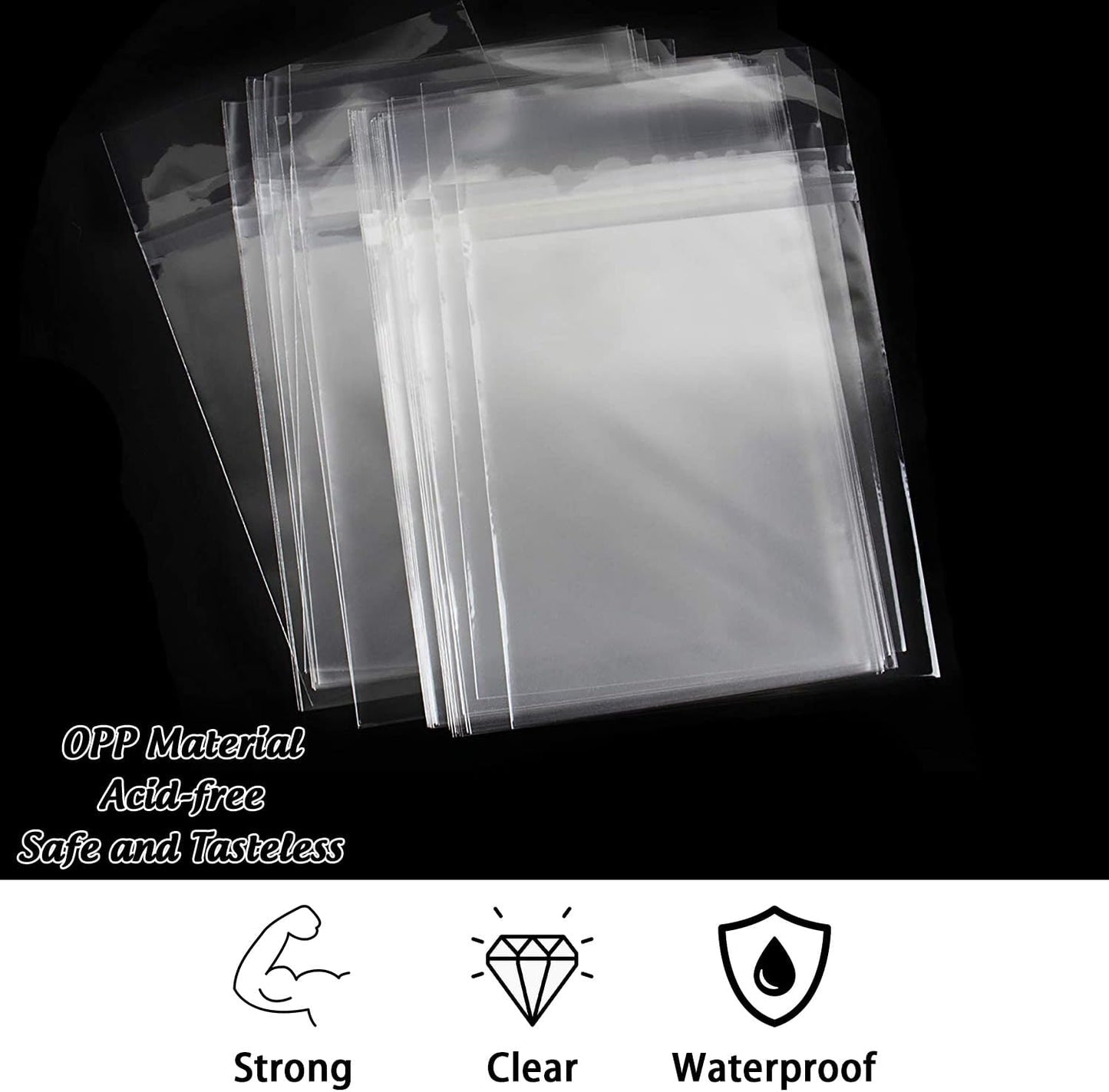 AUEAR, 9"x12" (100 Pack) Clear Plastic Sleeves - Acid Free 1.6Mil Crystal Resealable Bags -Fit for 9X12 Art Prints & Photos, A4, Letter Sized Documents