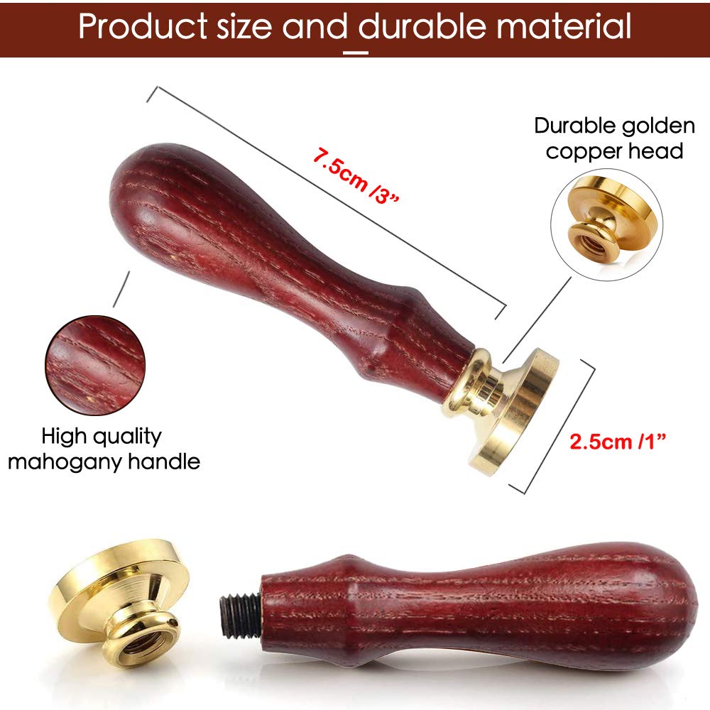 Wax Seal Stamp Gift Box Set, 6 Pcs Sealing Wax Stamps Copper Seals 1 Wooden Hilt, Wax Stamp Kit for Cards Envelopes, Gift Packaging (Animal Insect Series)