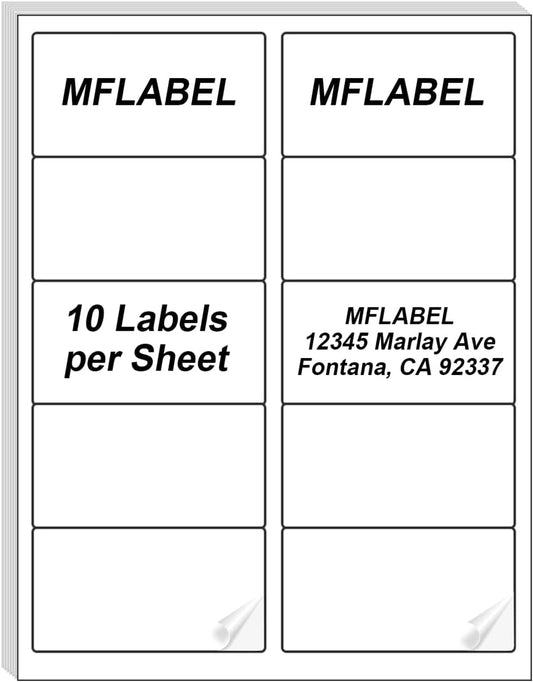 MFLABEL 2x4 Shipping Address Labels - 10-UP, 4000 Count, 400 Sheets for Printer - Internet Mailing Stickers, 2" x 4" FBA for Laser/Inkjet Printer