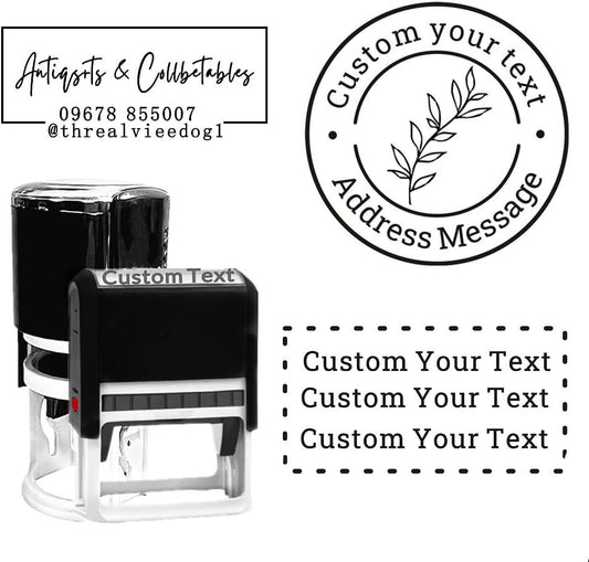 Multi-Size Custom Stamps Self Inking Personalized Logo Name Image Return Address Rubber Stamps for Office Business Personal Use (Round-1.65inch)
