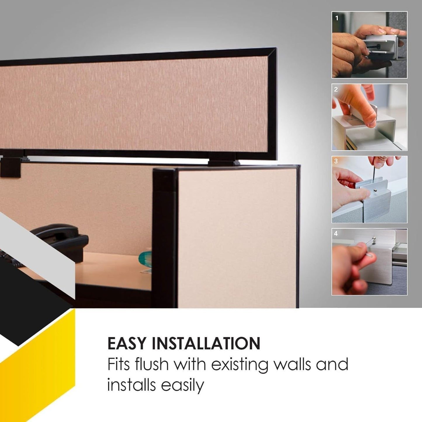 OBEX Acoustical Cubicle Privacy Screen Extender Desk Panel & Office Divider, Add Separation & Block Noise, 18" x 24", Slate