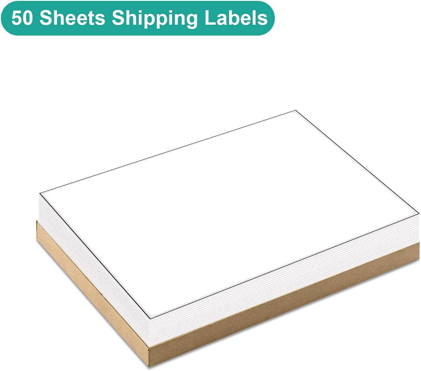 MFLABEL Full Sheet Sticker Labels, Address Labels, White Matte Label Paper, 8-1/2" x 11" Shipping Labels for Laser & Inkjet Printer (50 Labels, 50 Sheets)