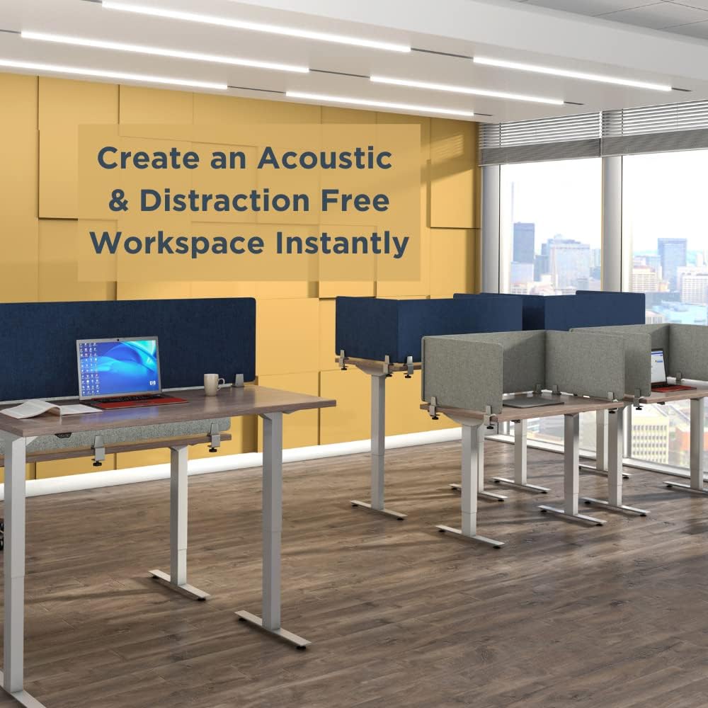 Desk Divider; Sound Absorbing Panel and Sound Proof Dividers - Privacy Shields for Student Desks and Desk Privacy Panels. Cubicle Wall, Desk Divider for Students and Office (Light Grey, 29" W x 18”H)