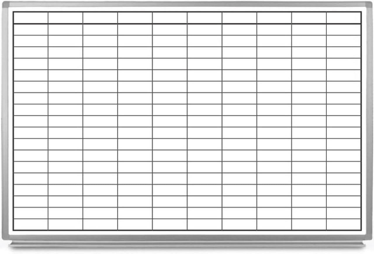 Blank Grid Dry-Erase Whiteboard 36" x 24"