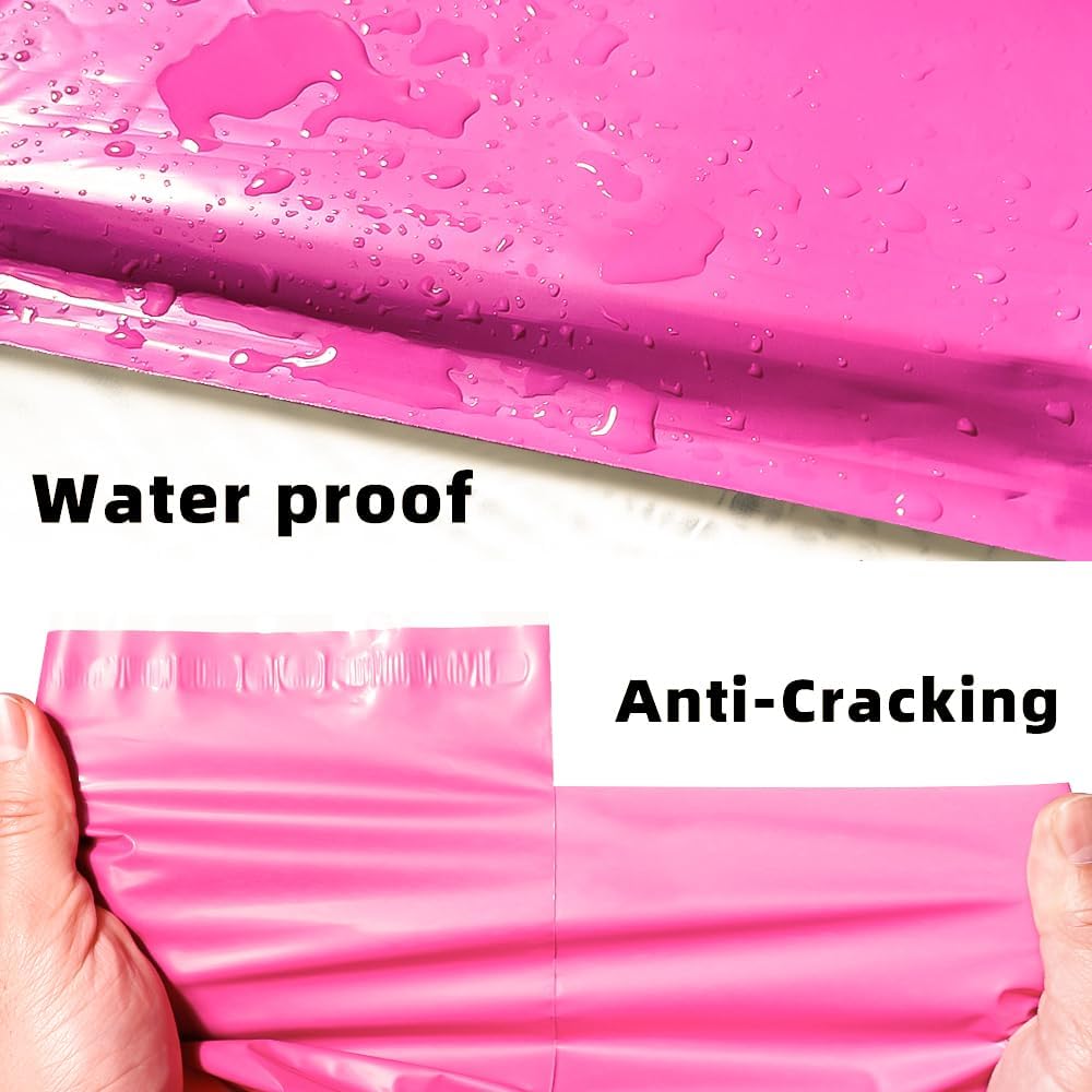 POLYSELLS 1000 pcs 9x12 Inches Pink Poly Mailers Shipping Envelopes, Strong Adhesive Sealing, Waterproof, and Tear-resistant Postal Mailing Bags for Clothing, Books, and Accessories