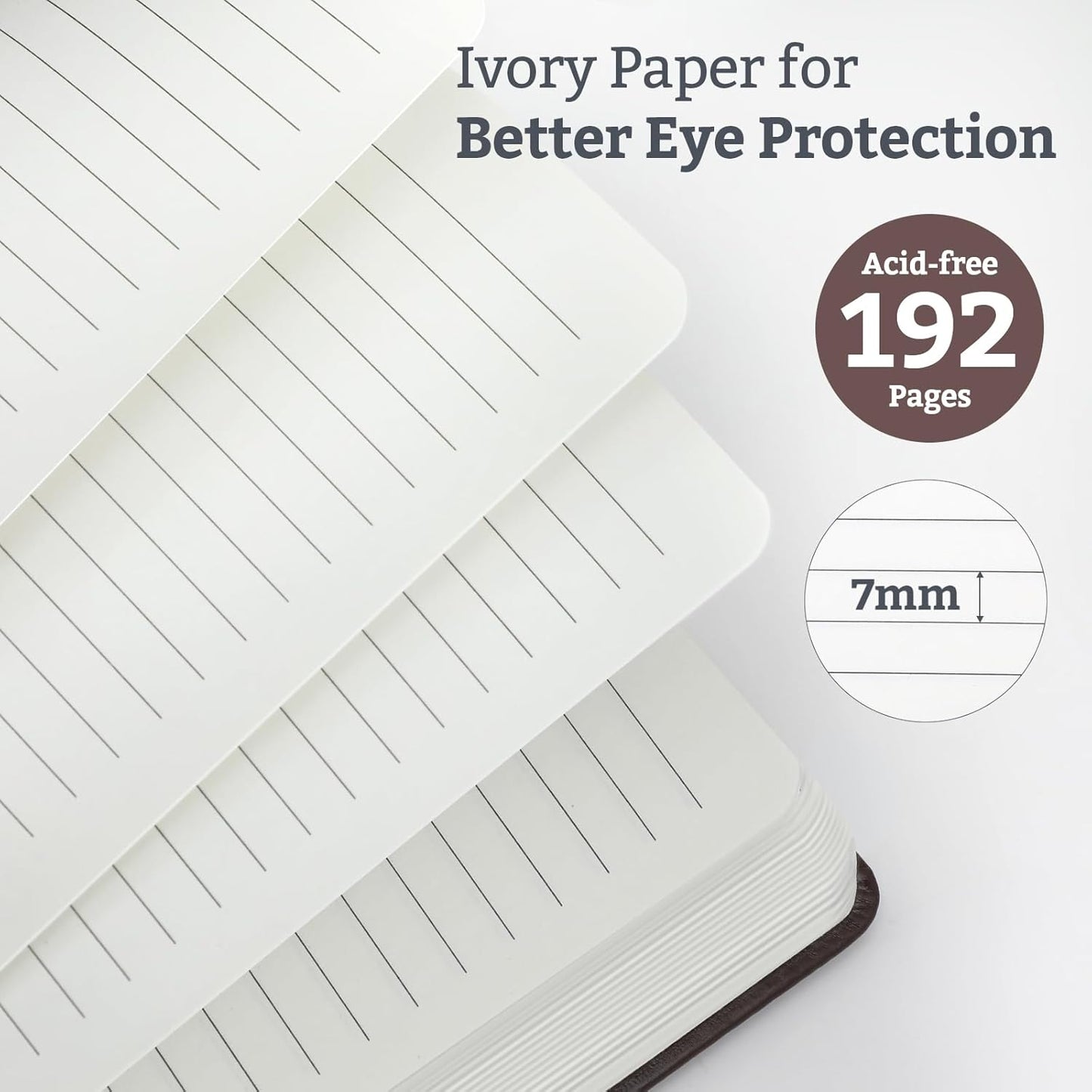 Hardcover Lined Bullet Dotted Journal Notebook, A5 140 192 Pages 100 120Gsm Paper College ruled for School,Work,Travel,and Daily Planning，5.7''*8.3'' (12, Brown, A5 Lined)