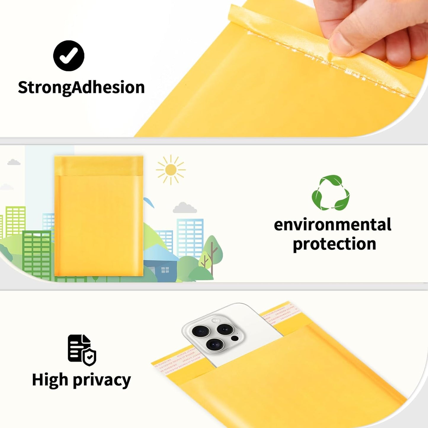 52Pack Yellow 6x10inch Kraft Bubble Mailers Small Business Mailing Packages Self-Sealing Paper Envelopes, Mailer Shipping Padded Envelopes with Strong Adhesion for Jewelry Makeup Supplies