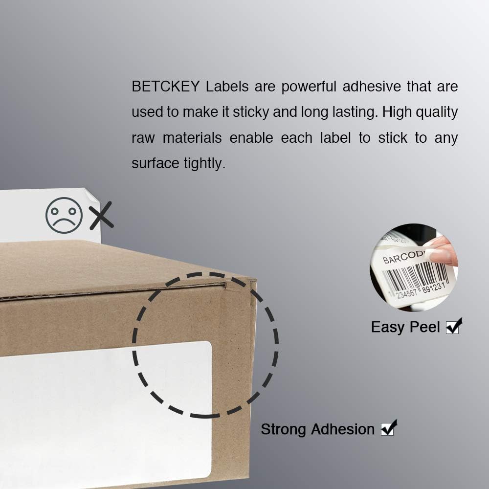 BETCKEY - 1.25" x 1" (32 mm x 25 mm) UPC Barcode & Address Labels Compatible with Zebra & More Label Printer,Premium Adhesive & Perforated [6 Rolls, 8280 Labels]