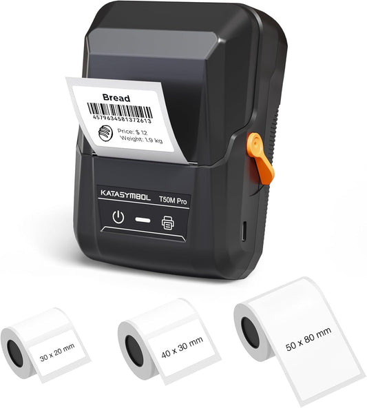SUPVAN T50M Pro Bluetooth Label Maker Machine with 3 Tapes, Wide Waterproof Label, Versatile App with 40 Fonts and 450+ Icons, Inkless Labeler for Home, Kitchen, School, Office Organization, Black