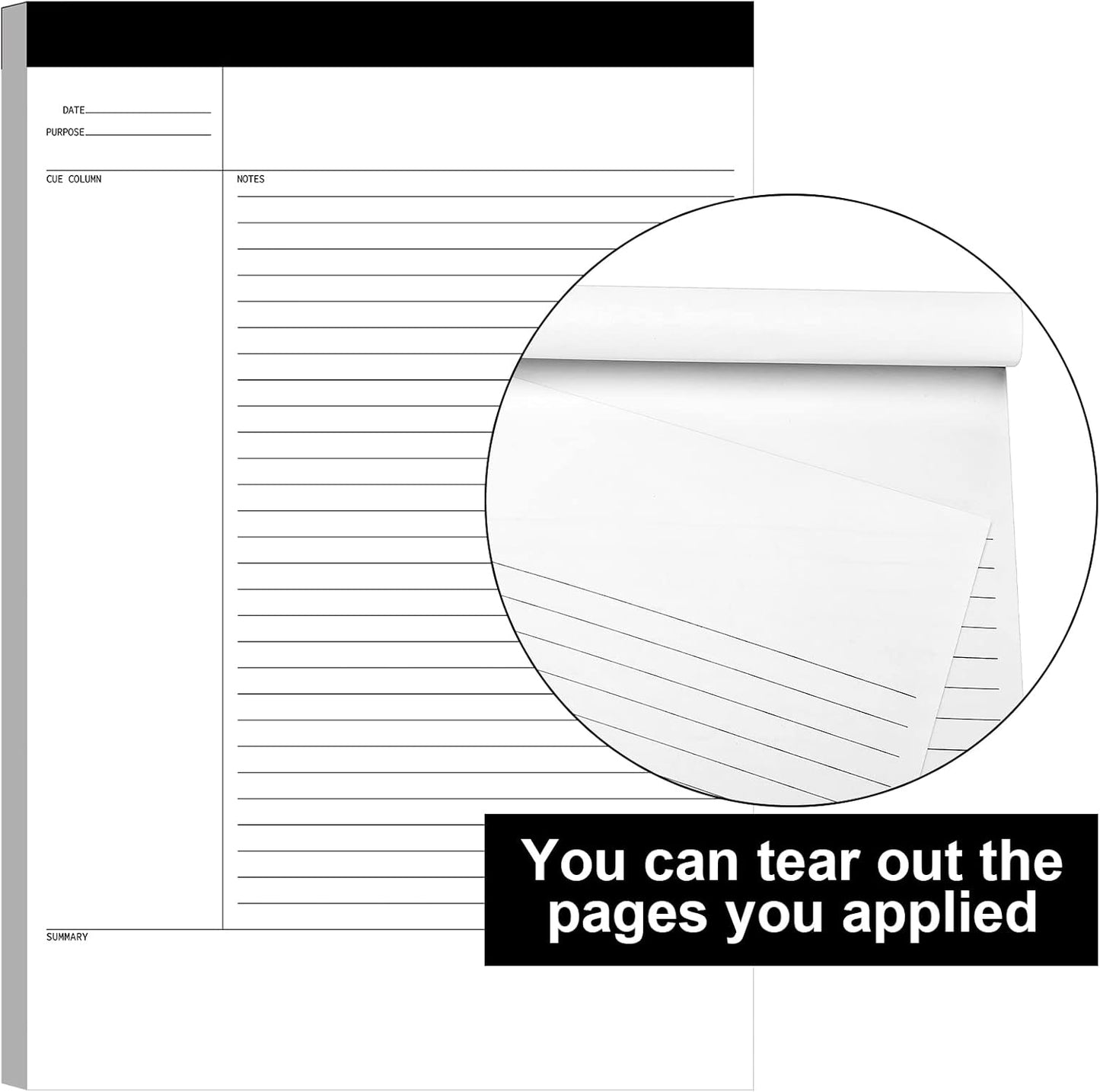 Outus 12 Pack Legal Pads 8.5" x 11.75" 50 Sheets/Writing Notepad, White Note Pads Legal Ruled Writing Notepad for Home Teacher Student College Ruled Office Business