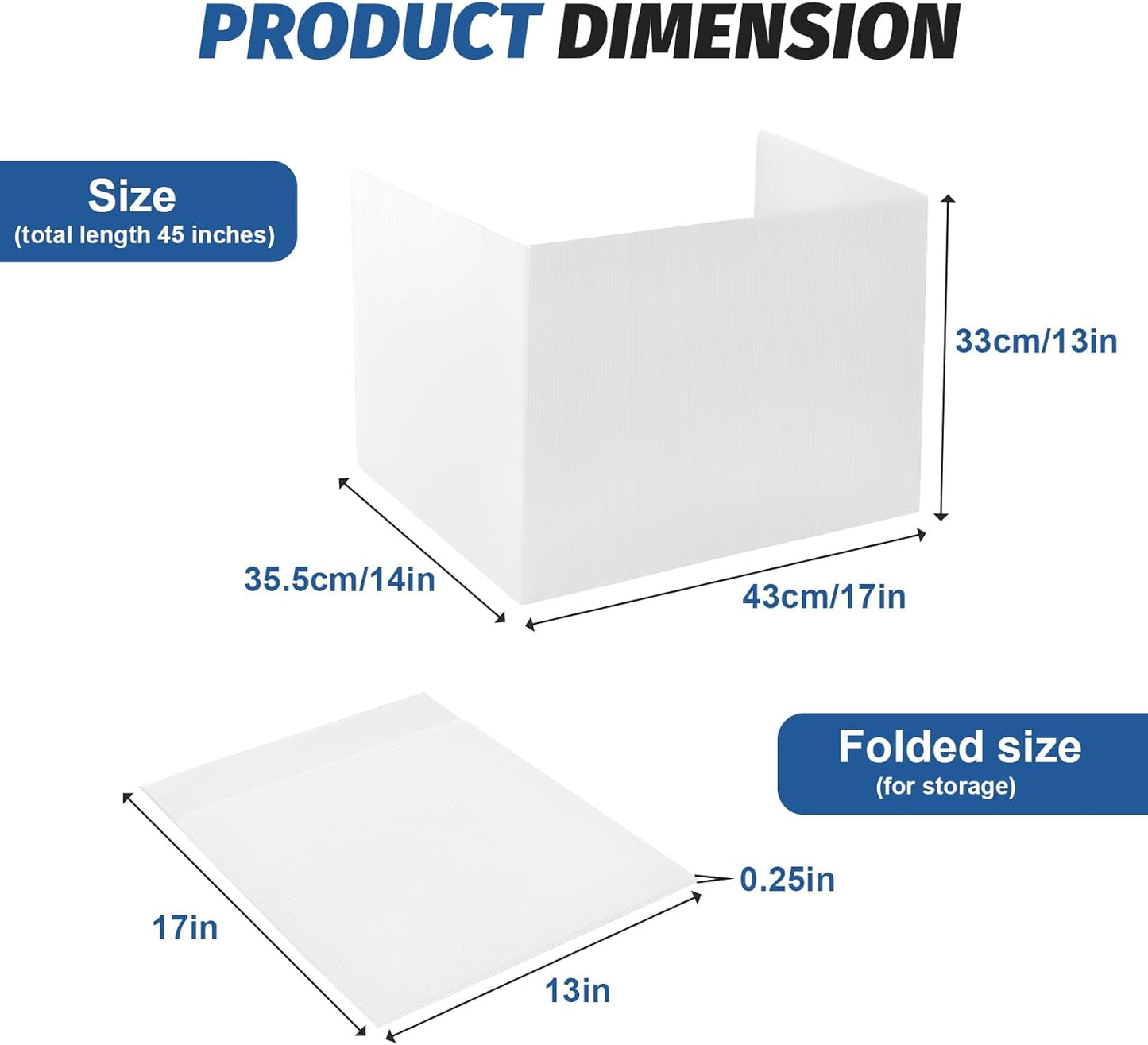 2 Pack Desk Dividers for Students,3-Fold Privacy Screens,Testing Dividers for Classroom Waterproof,Plastic Easy Clean Privacy Shields for Student Includes Extra Labels