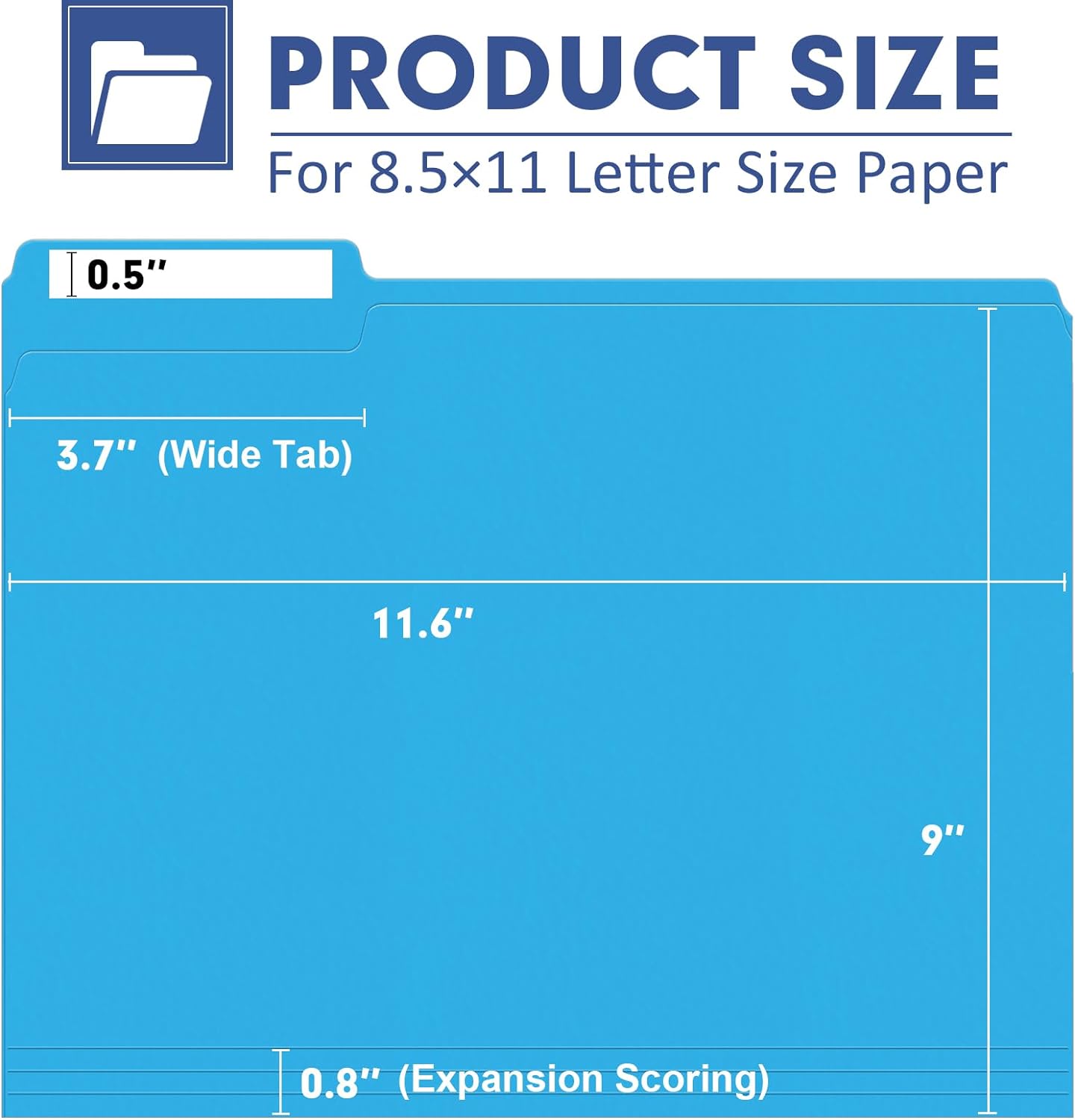 File Folder, PANDRI 120 Pack Colored File Folder, 1/3 Cut Tab, Letter Size, Assorted 6 Colors Filing Folder for Office School Business