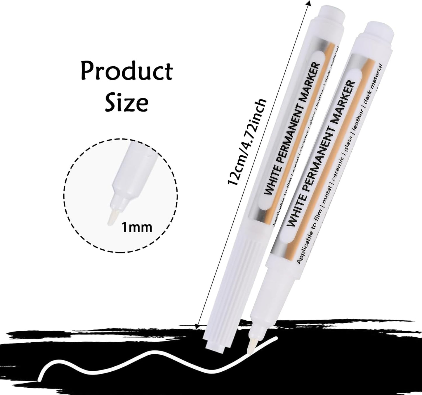 Goldge 40 Pack White Acrylic Paint Markers Set | White Paint Pen for Metal, Glass, Wood, Canvas, Stone, Ceramic | Quick-Drying, Waterproof, Multi-Surface DIY Art & Crafts