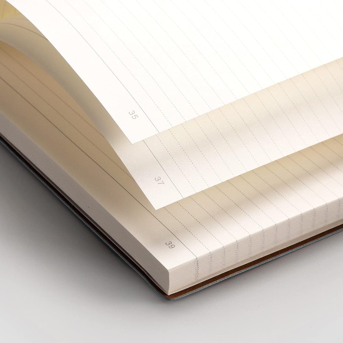 EMSHOI Notebook College Ruled - B5 Large Thick Notebook Leather Journal with Free Sticky Notes, 204 Numbered Pages,100gsm Thick Lined Paper, Softcover, 7.5"x10"-GrayBlue