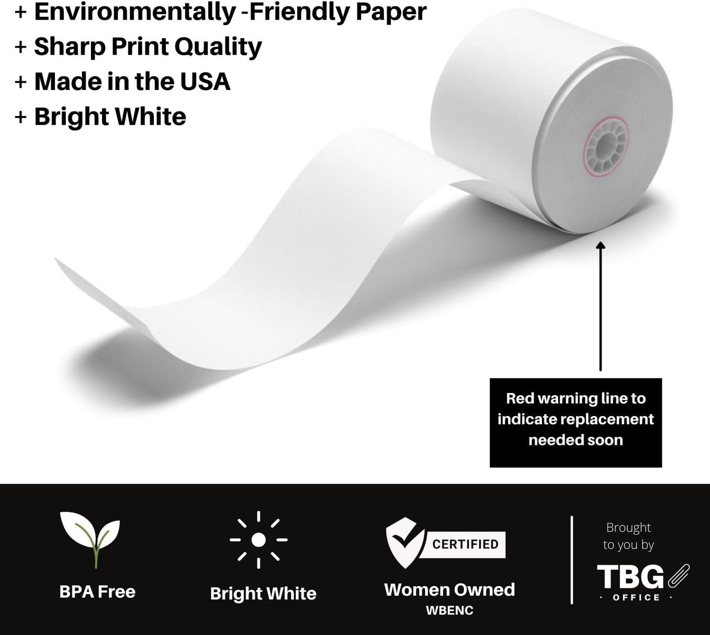 3 1/8” x 230' Thermal Paper Rolls - BPA FREE – MADE IN USA - Receipt paper rolls – Point of Sale Cash Register - Thermal printer paper - Credit Card Paper - for POS systems (1 Case - 30 Rolls)