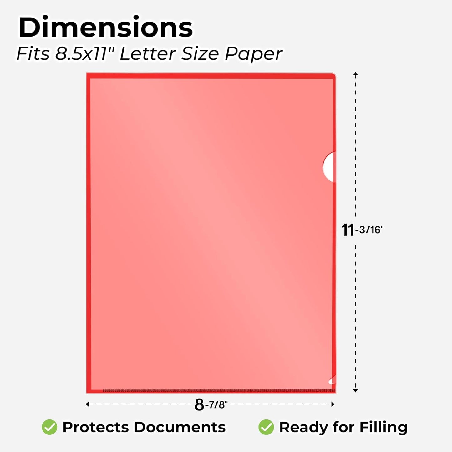Dunwell Clear Folders for Documents, Plastic 8.5x11 File Sleeves for Document Protection, Filing, Storage, Organization (6 Pack) Colorful Folders with Pockets, Durable Letter Size Document Holder