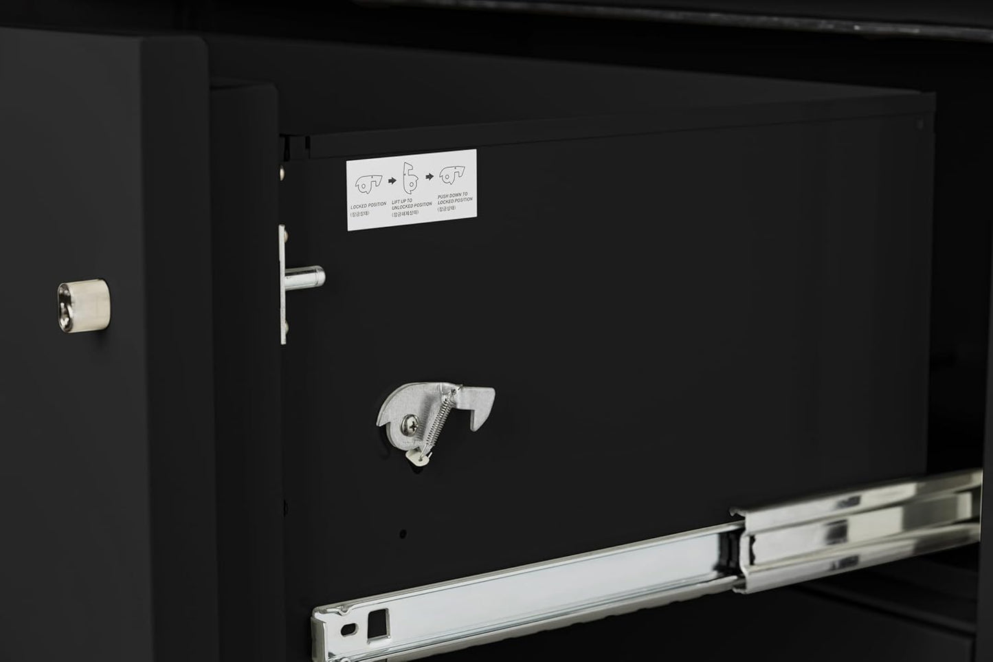 31 inch 4-Drawer Vertical Fireproof File Cabinet – Letter Size Filing – Key Lock – Water Resistant Seal – Fire and Impact Rated – Black Finish – Model LTR4W31B
