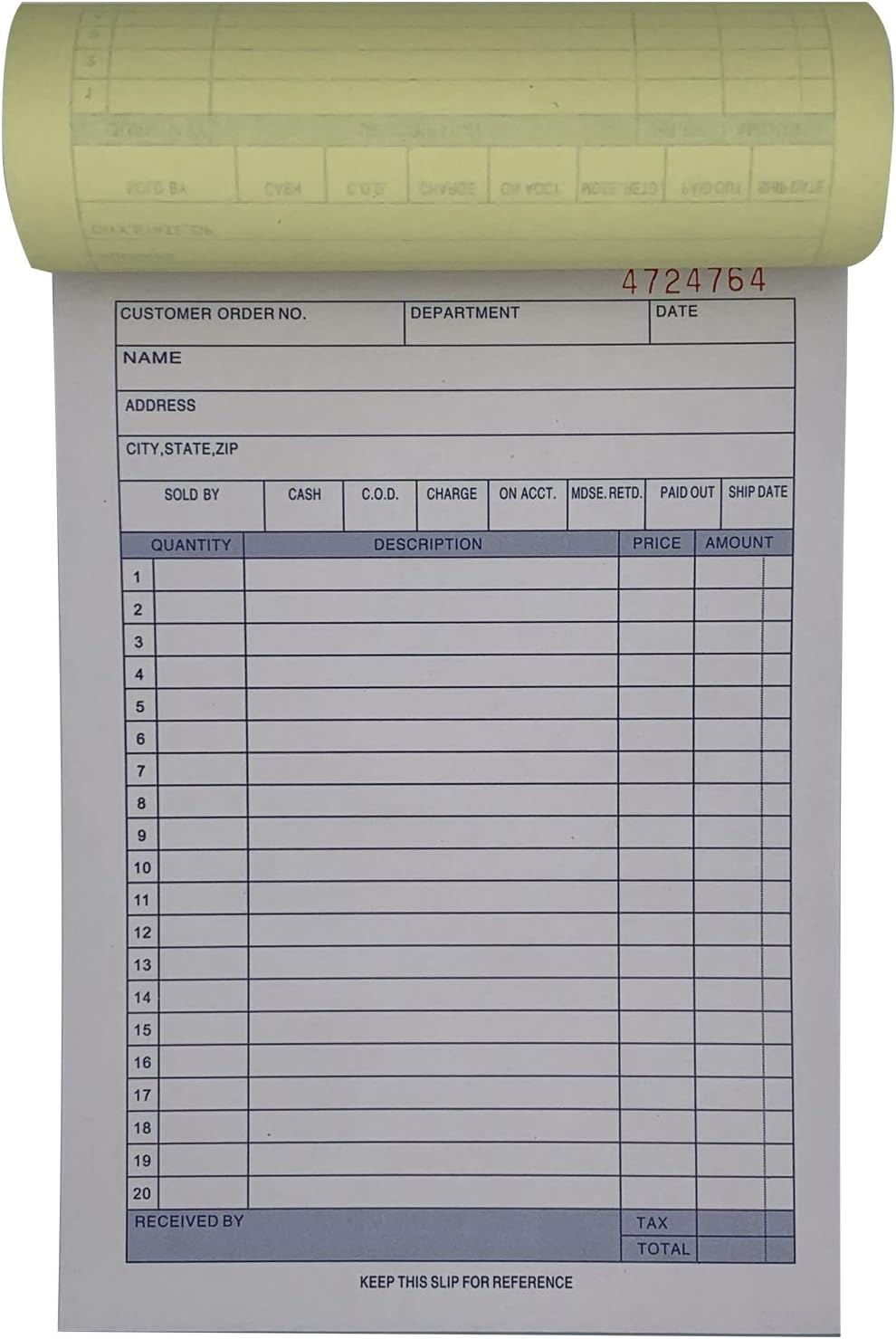 10 Pack Large Sales Order Book Receipt Invoice Duplicate Carbonless 50 Sets 5.5" X 8"5