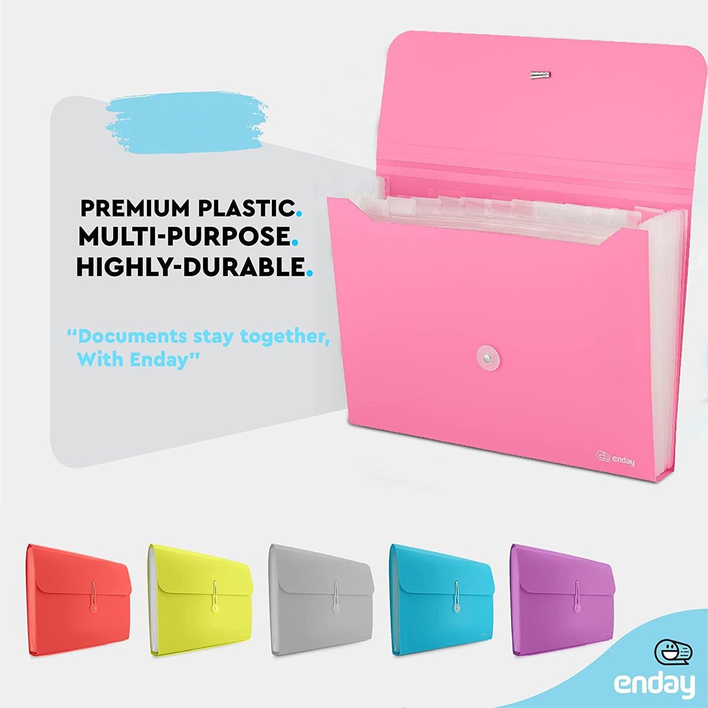 Accordion File Organizer 13 Pocket Expanding File Folder with Labels, Accordion File Organizer Letter Size Letter A4 Paper for Receipts, Bills and Documents 13" x 9.5” –by Enday