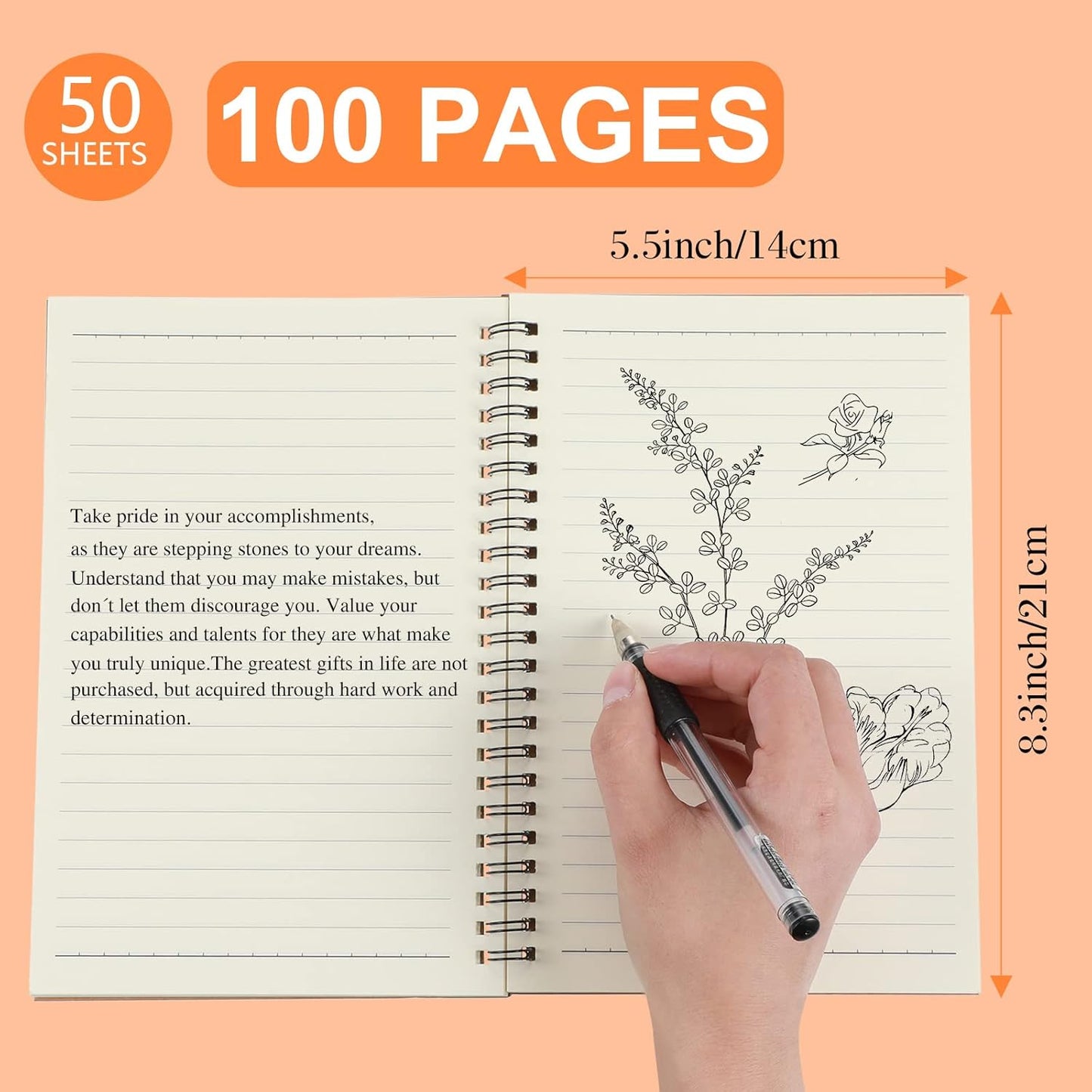 Yahenda Spiral Notebook Bulk A5 Journal Lined 8.3'' x 5.5'' Writing Composition Paper Small Notepad Subject Notebook for Students Office Business Back to School Supplies(Multi Color,72 Pcs)