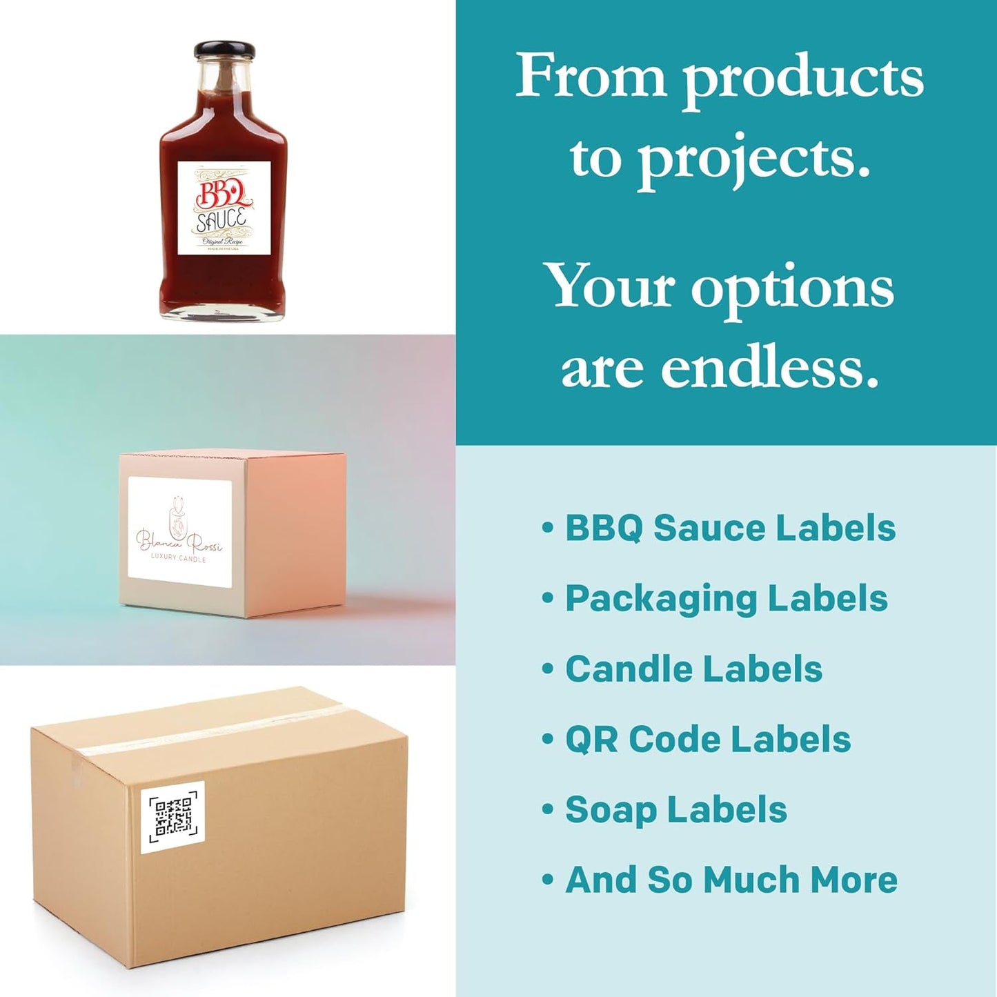 Premium Label Supply White Sticker Square Labels – 4" x 4" – Laser/Inkjet Compatible – (4 per Sheet), 2000 Sheets - 8,000 Total Adhesive Labels