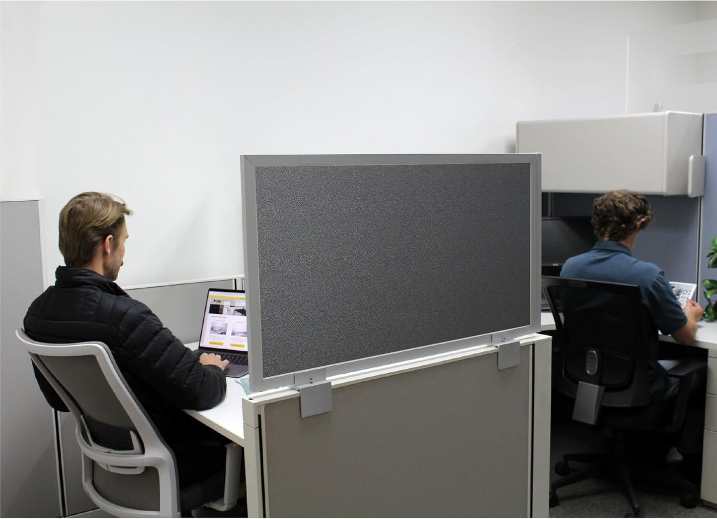 OBEX Acoustical Cubicle Privacy Screen Extender Desk Panel & Office Divider, Add Separation & Block Noise, 18" x 72", Graphite