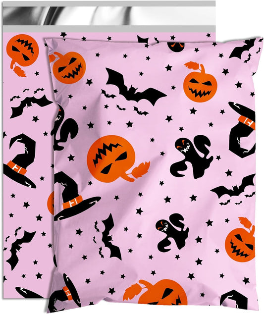 Halloween Poly Mailer 12x15.5 Inch 50 Pcs, Waterproof Shipping Bags for Clothing, Tear-Resistant Mailier Bags, Strong Mailing Bags with Self-Seal - Purple