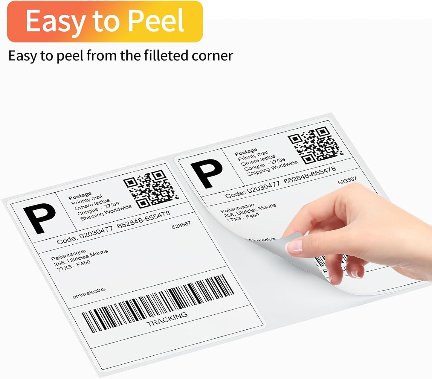 Coopaty Half Sheet Shipping Labels 8.5" x 5.5" Sticker Labels for Laser & Ink Jet Printers, 2 Per Page Self Adhesive Mailing Labels for Packages (100 Sheets, 200 Labels)
